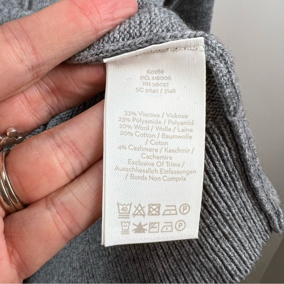 Boden Clarice Hoodie Sweater Size Small Gray Metallic Stripes Cashmere Blend - Picture 10 of 11